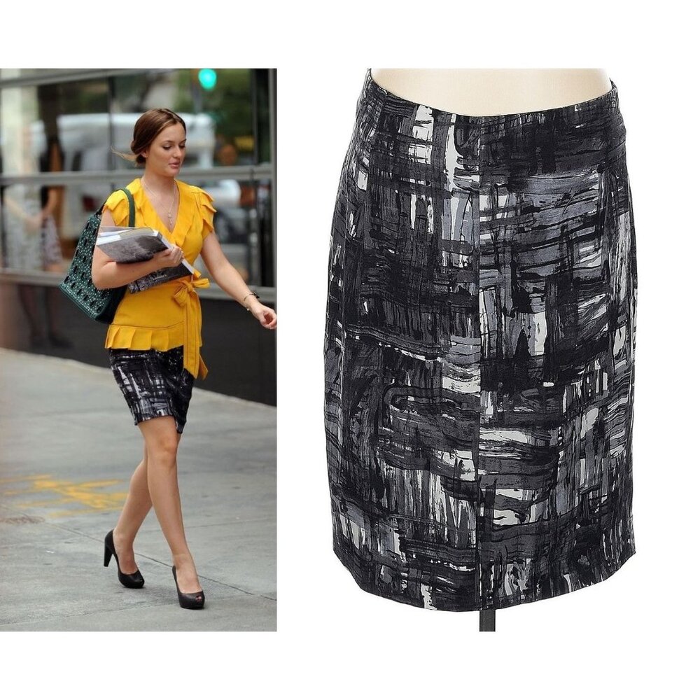 ASO GOSSIP GIRL BLAIR WALDORF Pencil Silk Blend Skirt EUC RARE